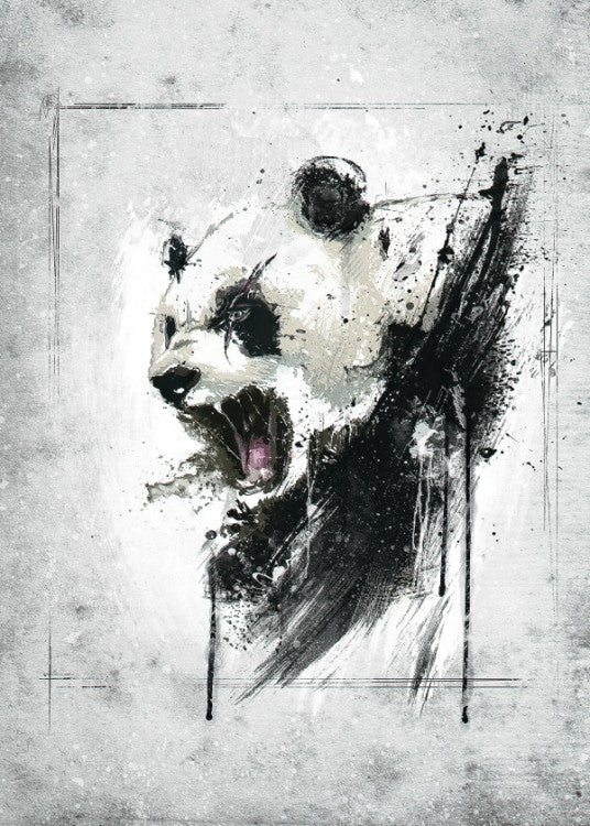 Poster Metal Colère du Panda
