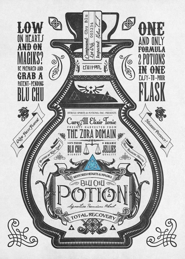 Blue Potion Metallic Poster