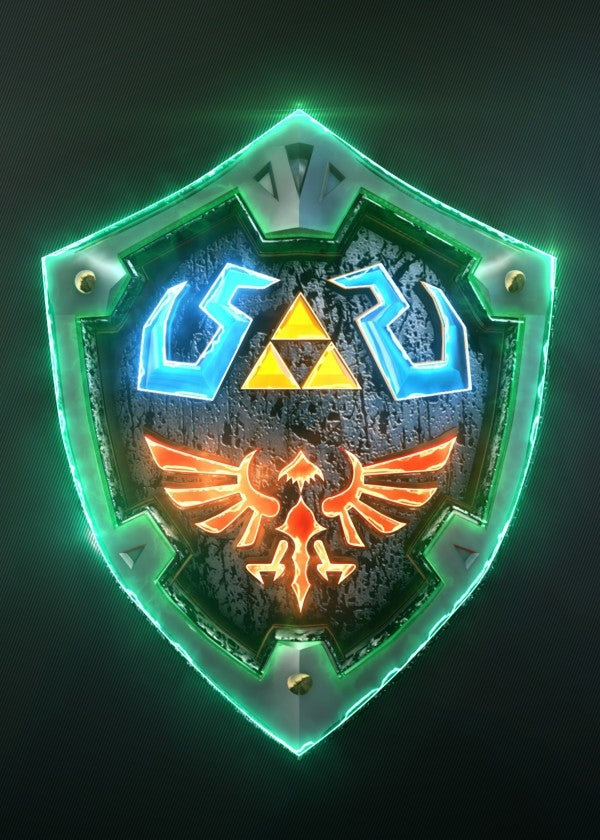 Zelda Shield Metallic Poster