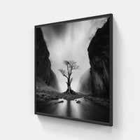 Graceful Black & White Symphony-Canvas-artwall-40x40 cm-Black-Artwall
