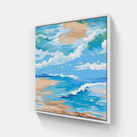 Beach Bonfire Sunset-Canvas-artwall-20x20 cm-White-Artwall