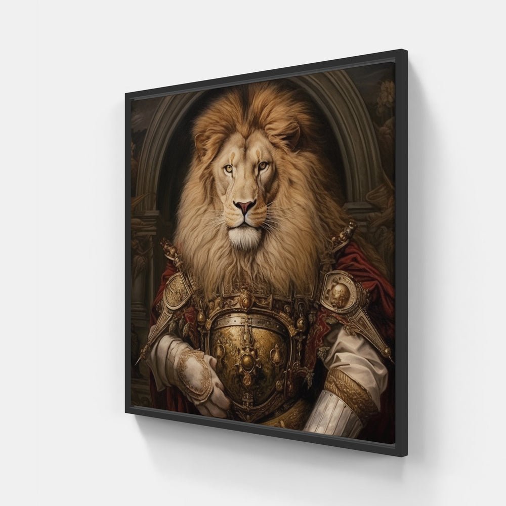 Lion Roar Strength Fear-Canvas-artwall-20x20 cm-Black-Artwall