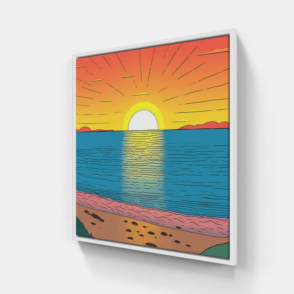 Picturesque Sunset Oasis-Canvas-artwall-20x20 cm-White-Artwall