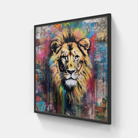 Lion Roar Pounce Pride-Canvas-artwall-20x20 cm-Black-Artwall