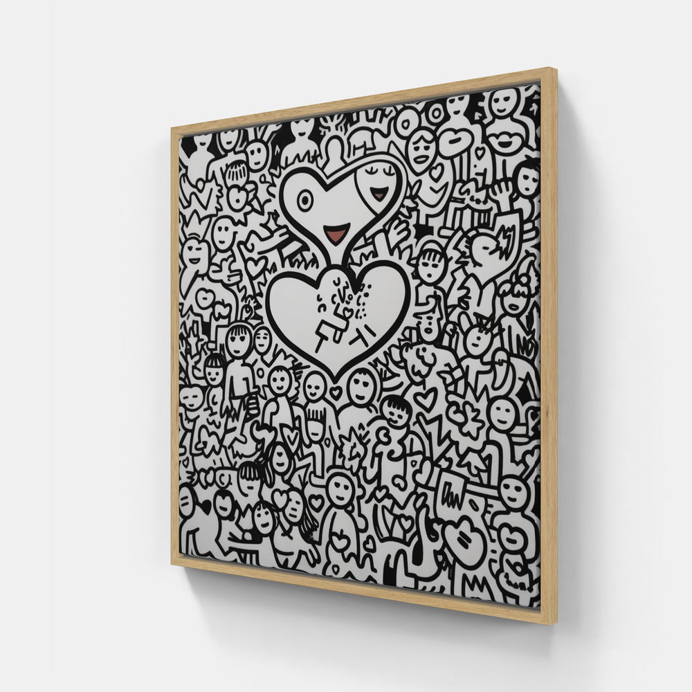 Doodle doodle doo-Canvas-artwall-20x20 cm-Wood-Artwall