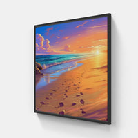 Beachfront Bliss Waves-Canvas-artwall-20x20 cm-Black-Artwall