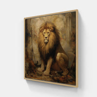Lion Roar Echoing-Canvas-artwall-20x20 cm-Wood-Artwall