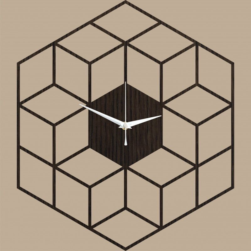 Cubic Wood Wall Clock