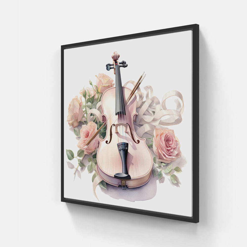 Captivating Violin Elegance-Canvas-artwall-20x20 cm-Black-Artwall