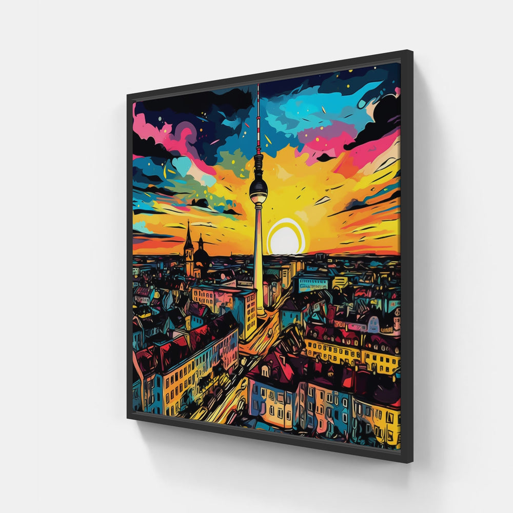 Berlin Kaleidoscope of Colors-Canvas-artwall-20x20 cm-Black-Artwall