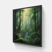 Tranquil Autumn Forest-Canvas-artwall-20x20 cm-Black-Artwall
