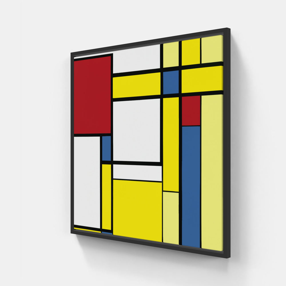 Mondrian geometry abstract-Canvas-artwall-20x20 cm-Black-Artwall