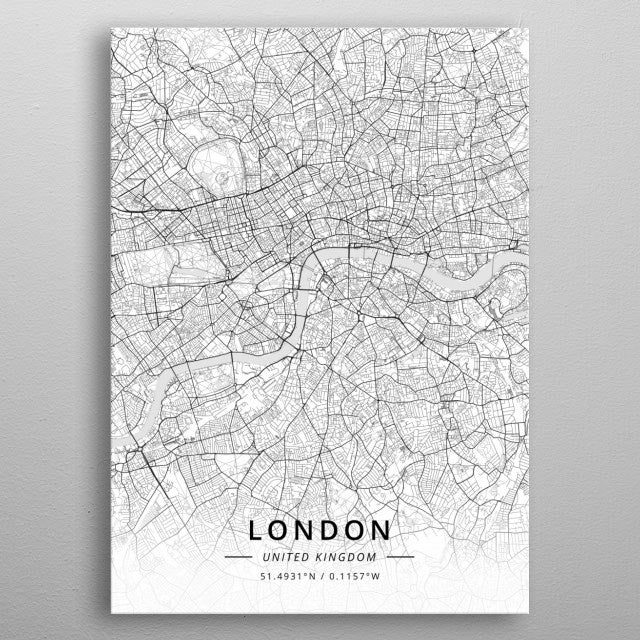London Map Metal Poster