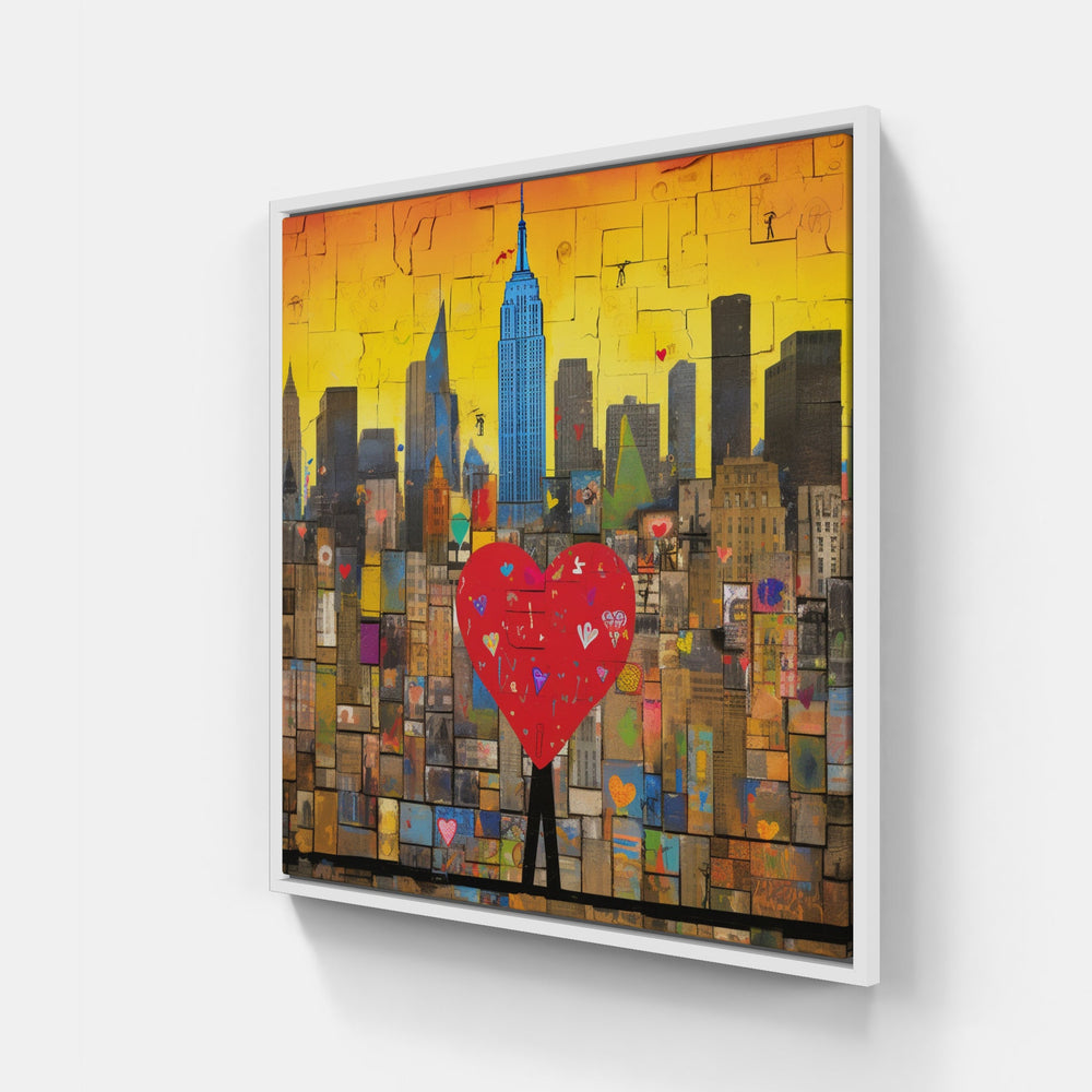 New York Kaleidoscope-Canvas-artwall-20x20 cm-White-Artwall