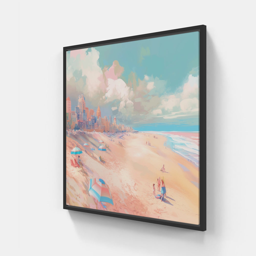 Sunrise Seaside Escape-Canvas-artwall-20x20 cm-Black-Artwall