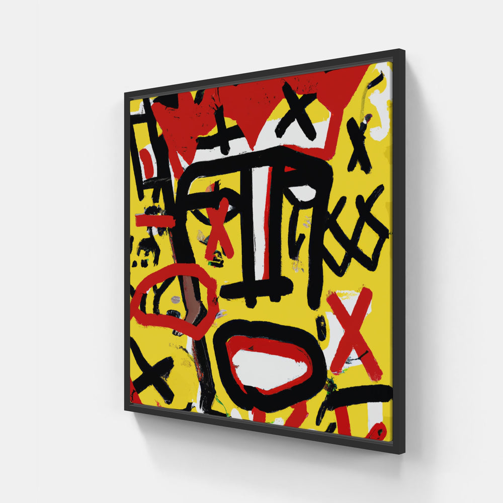Basquiat rhyme divine-Canvas-artwall-20x20 cm-Black-Artwall