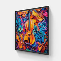 Melancholic Violin Lament-Canvas-artwall-20x20 cm-Black-Artwall
