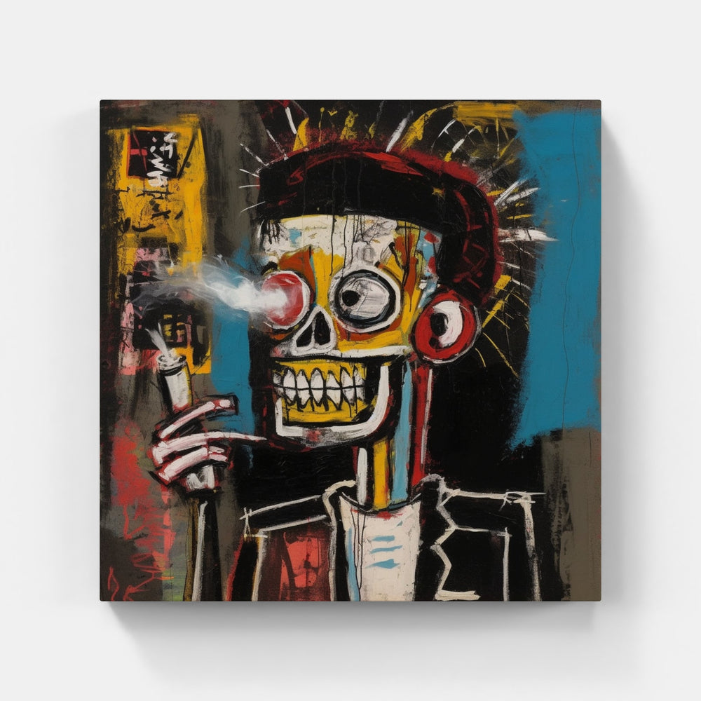 Enigmatic Basquiat Interpretation-Canvas-artwall-Artwall