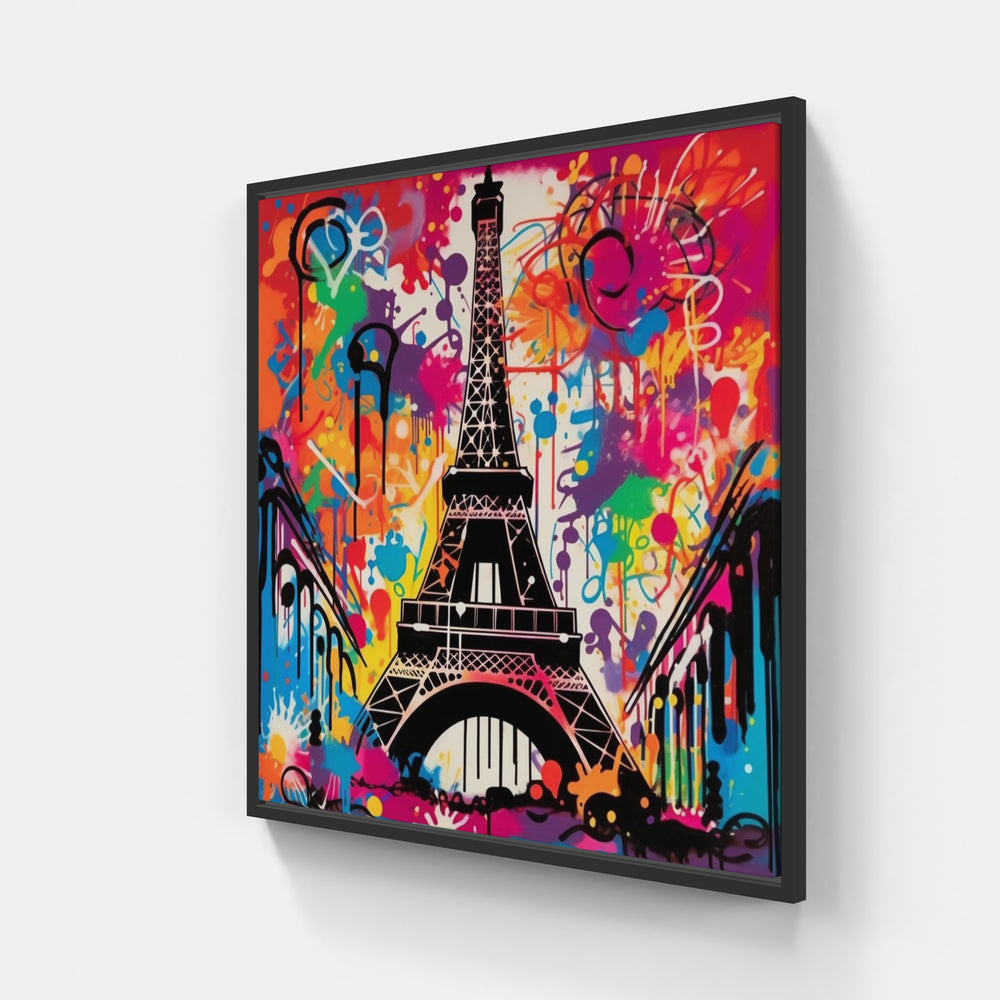 Whimsical Paris-Canvas-artwall-20x20 cm-Black-Artwall