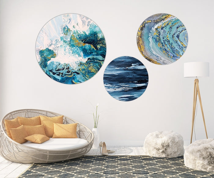 Ocean Design Round Canvas