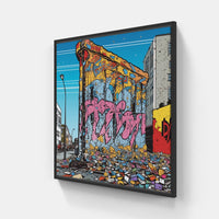 Berlin Eclectic Cultural Fusion-Canvas-artwall-20x20 cm-Black-Artwall