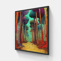 Majestic Redwood Grove-Canvas-artwall-20x20 cm-Black-Artwall