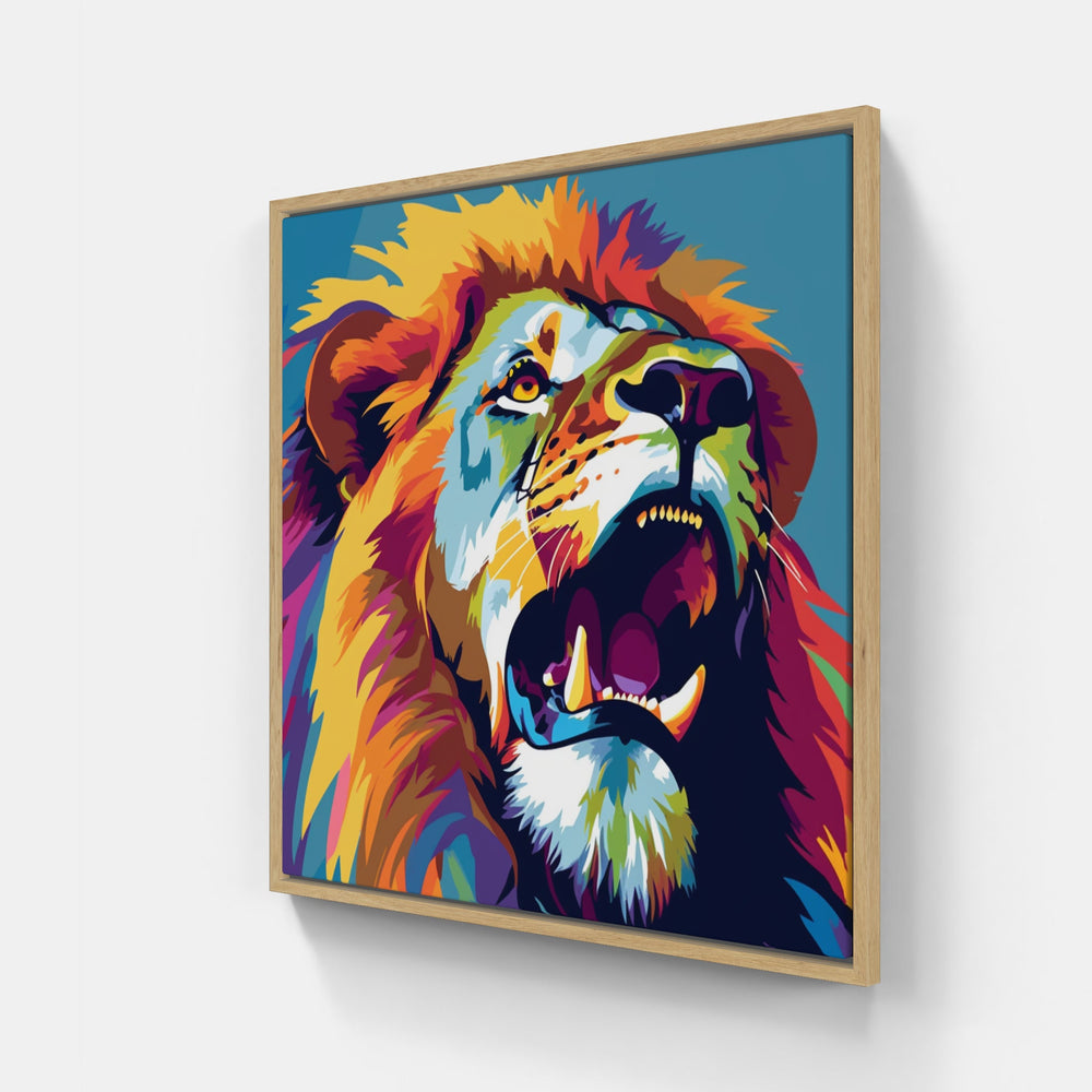 Lion roar thunder-Canvas-artwall-20x20 cm-Wood-Artwall