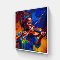 Rhythmic Violin Rhapsody-Canvas-artwall-20x20 cm-White-Artwall