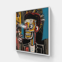 Enigmatic Basquiat Interpretation-Canvas-artwall-20x20 cm-White-Artwall