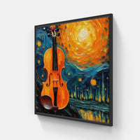 Captivating Violin Waltz-Canvas-artwall-20x20 cm-Black-Artwall