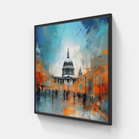 London Vibrant Urban Symphony-Canvas-artwall-20x20 cm-Black-Artwall