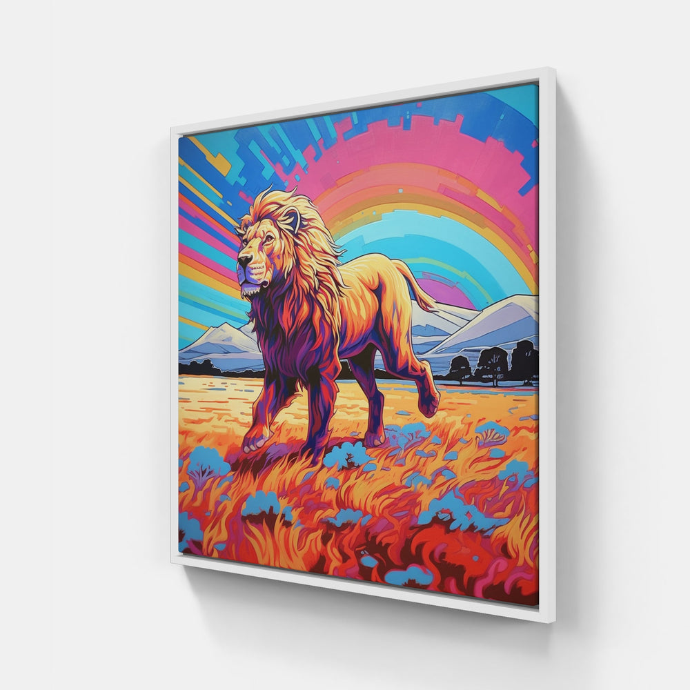 Lion Roar Brave Strong-Canvas-artwall-20x20 cm-White-Artwall