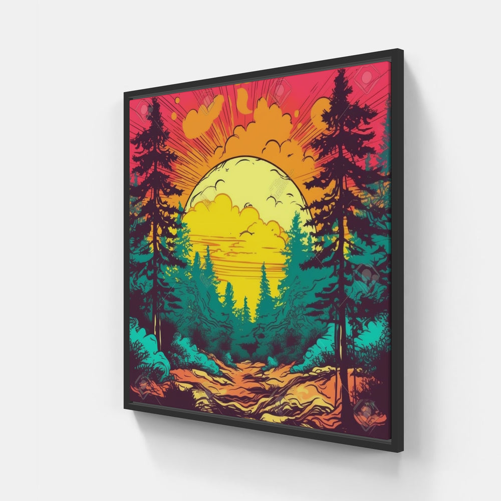 Glistening Forest River-Canvas-artwall-20x20 cm-Black-Artwall