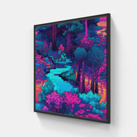 Emerald Forest Canopy-Canvas-artwall-20x20 cm-Black-Artwall