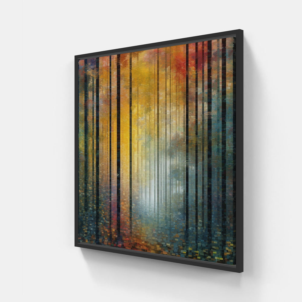 Sunlit Forest Path-Canvas-artwall-20x20 cm-Black-Artwall