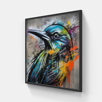 bird sings joy-Canvas-artwall-20x20 cm-Black-Artwall