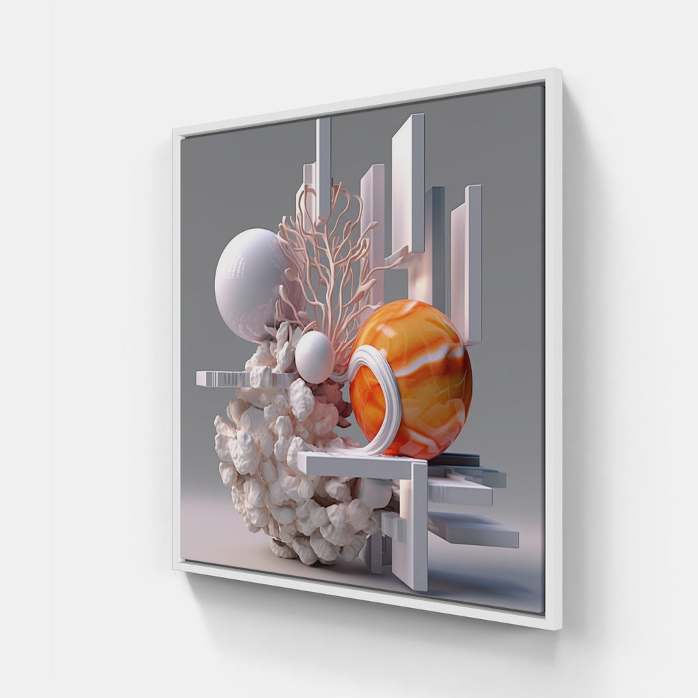 3D on time-Canvas-artwall-20x20 cm-White-Artwall
