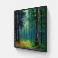 Serene Forest Lake-Canvas-artwall-20x20 cm-Black-Artwall