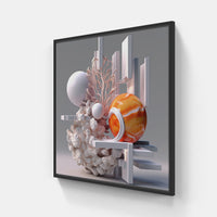 3D on time-Canvas-artwall-20x20 cm-Black-Artwall