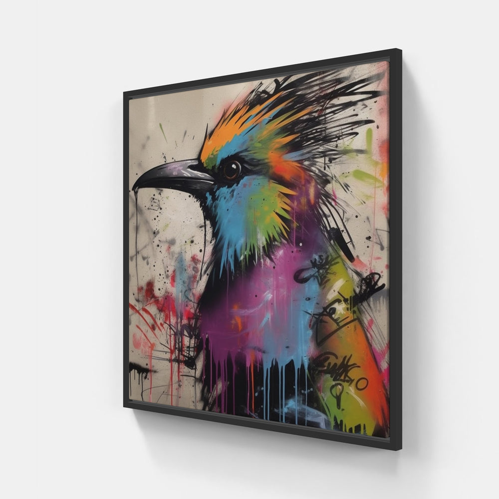 Bird sings song-Canvas-artwall-20x20 cm-Black-Artwall