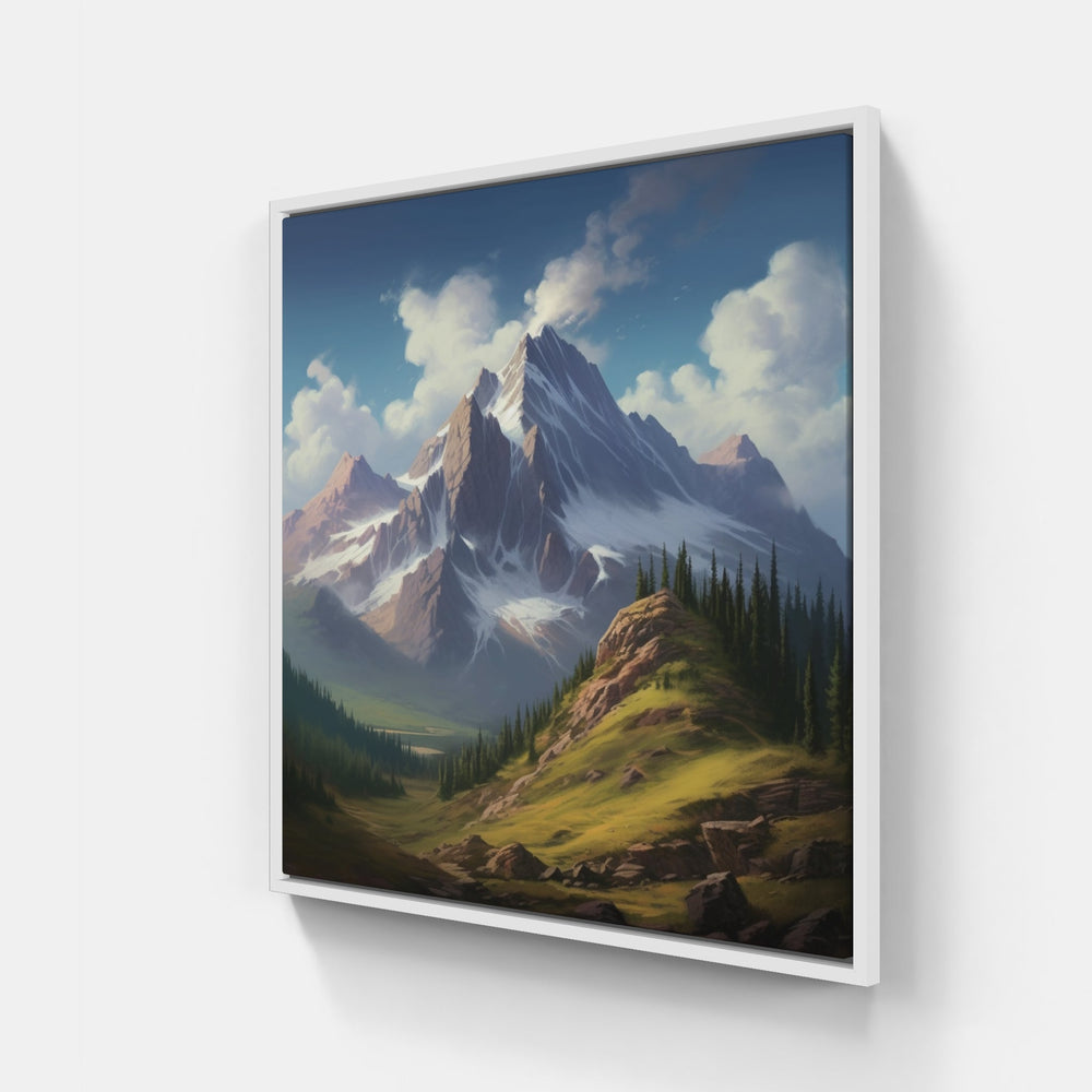 Majestic Mountain Peaks-Canvas-artwall-20x20 cm-White-Artwall
