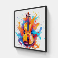 Vibrant Violin Symphony-Canvas-artwall-20x20 cm-Black-Artwall