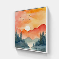 Enchanting Sunset Vista-Canvas-artwall-20x20 cm-White-Artwall