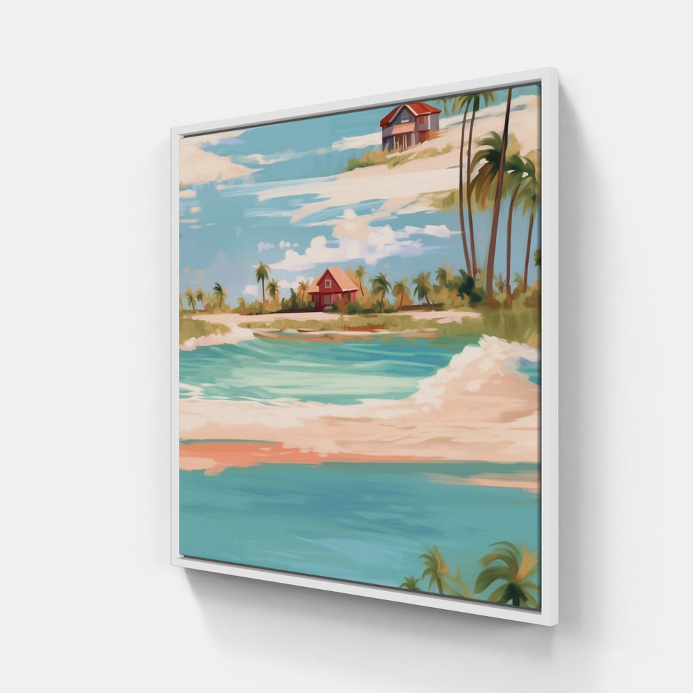 Lighthouse Coastal Calm-Canvas-artwall-20x20 cm-White-Artwall
