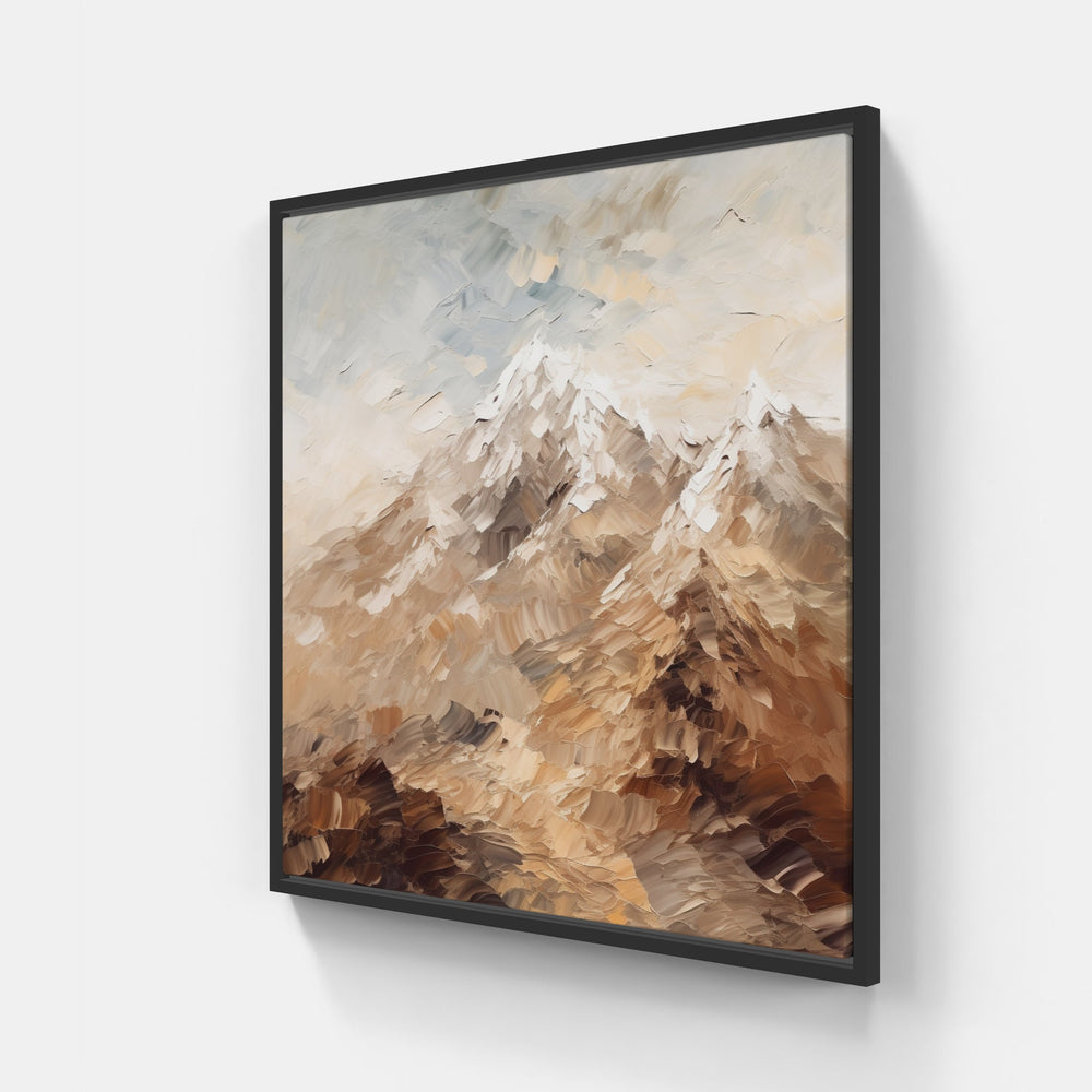 Tranquil Mountain Haven-Canvas-artwall-20x20 cm-Black-Artwall