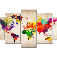 World map red Canvas