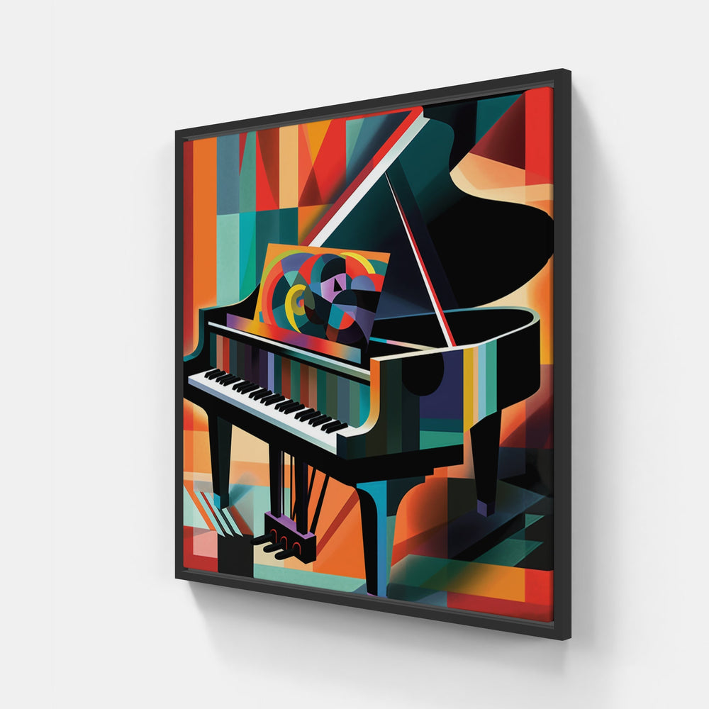 Graceful Piano Keys-Canvas-artwall-20x20 cm-Black-Artwall