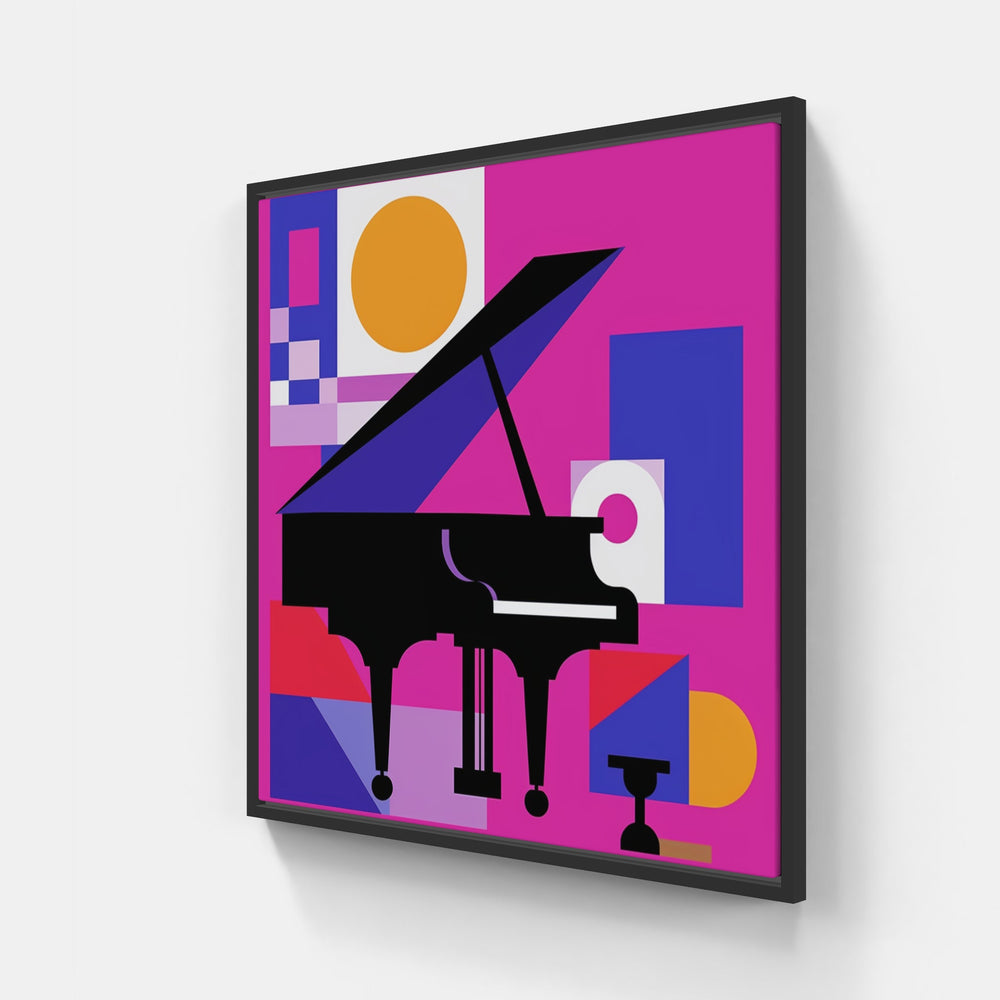Melodic Piano Elegance-Canvas-artwall-20x20 cm-Black-Artwall