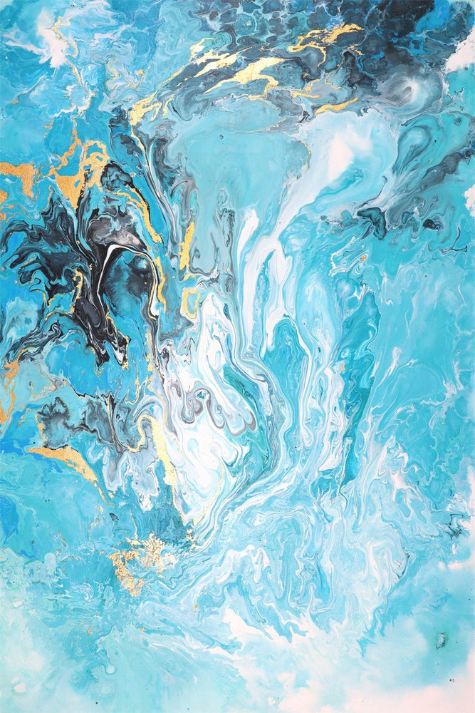 Blue sea design oil painting