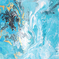 Blue sea design oil painting